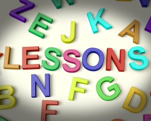 Lessons Written In Plastic Kids Letters