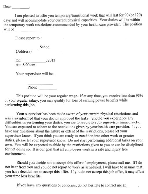 Modified Job Offer Template