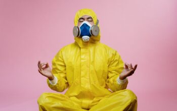 man in yellow protective suit
